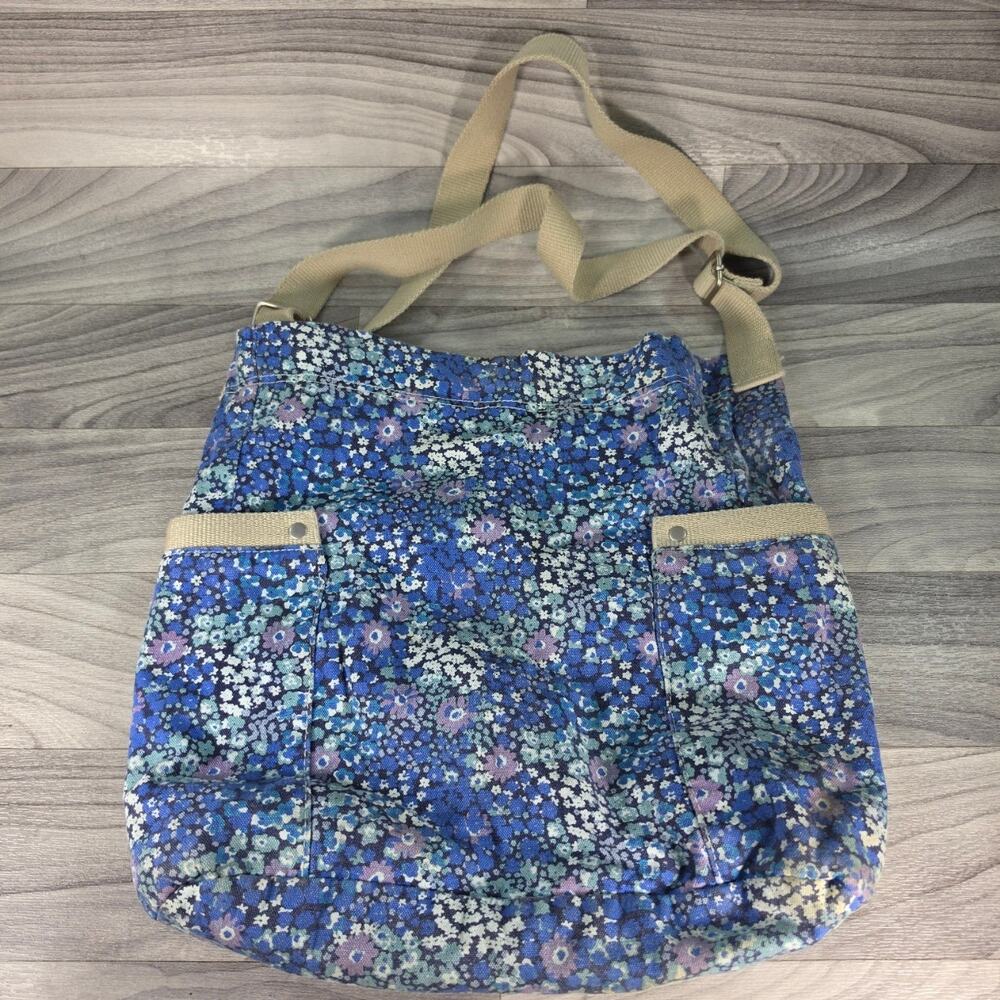 Y2K Vintage Mossimo Supply Co Floral Canvas Tote Crossbody Floral Design